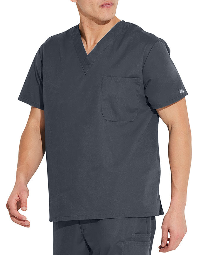 Dickies EDS Signature Unisex V-Neck Scrub Top - Pewter