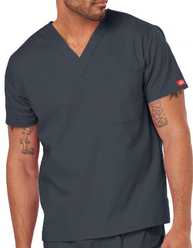 Dickies EDS Signature Unisex V-Neck Scrub Top - Pewter