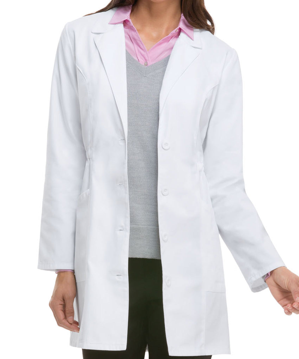 Dickies 34 Inch Women's Three Pocket Missy Fit Medical Lab Coat - White