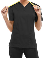 Dickies EDS 27 Inch Women's V-Neck Scrub Top Black