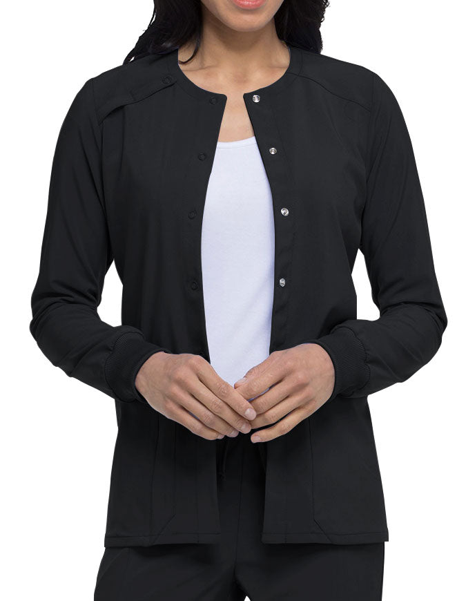 Dickies EDS Essentials Women's Snap Front Warm-up Jacket - Black