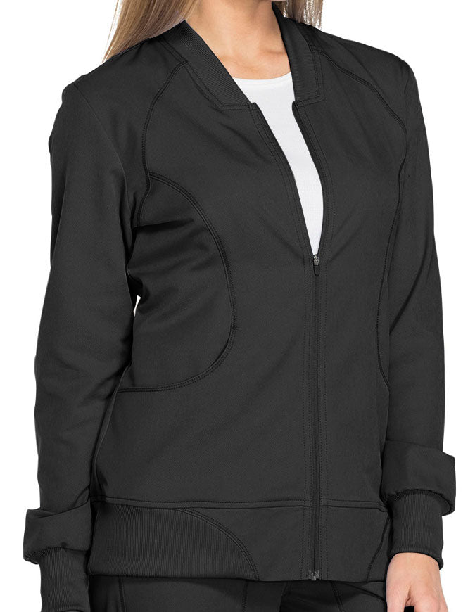 Dickies Dynamix 25.5 Inch Women's Zip Front Warm-up Jacket - Black