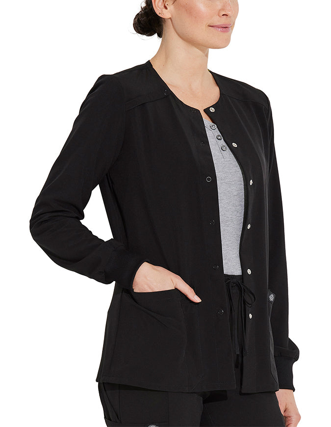 Dickies EDS Essentials Women's Snap Front Warm-up Jacket - Black