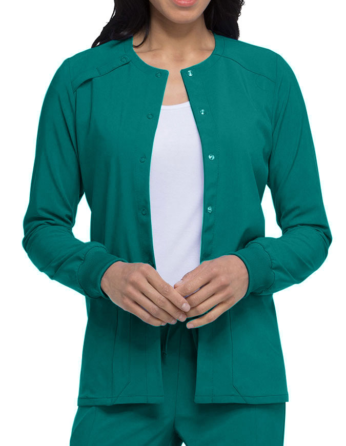 Dickies EDS Essentials Women's Snap Front Warm-up Jacket - Hunter Green