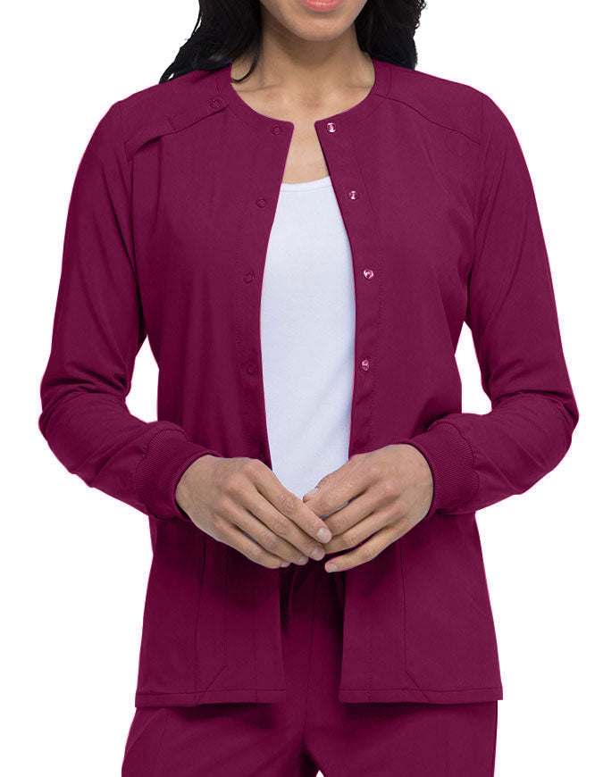 Dickies EDS Essentials Women's Snap Front Warm-up Jacket - Wine