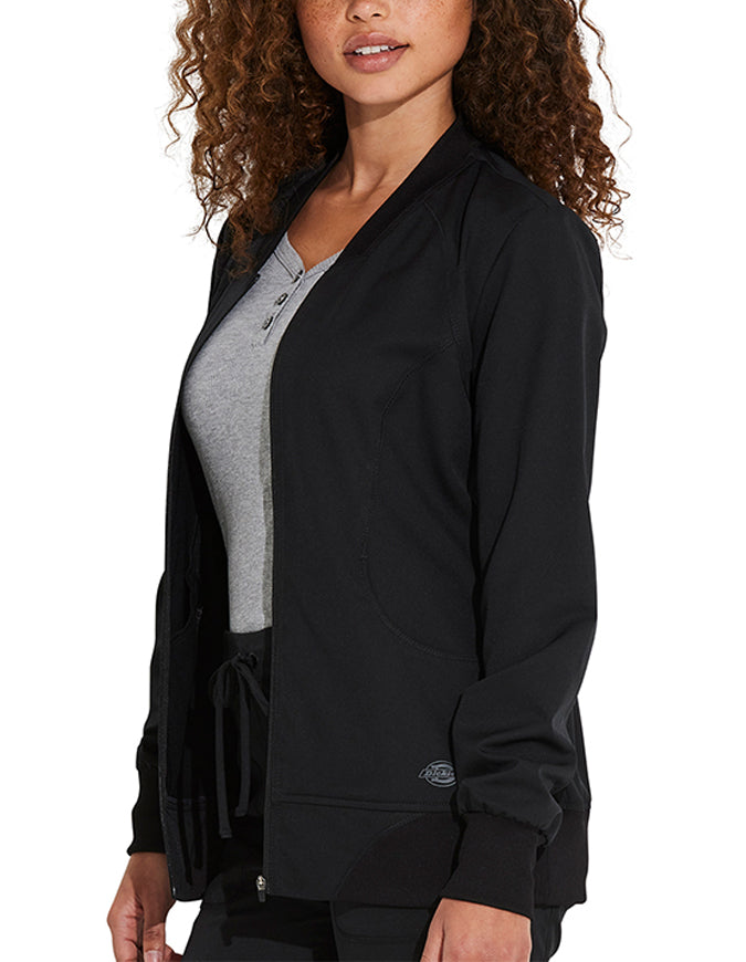 Dickies Dynamix 25.5 Inch Women's Zip Front Warm-up Jacket - Black