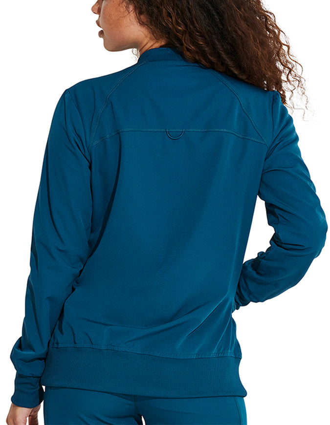 Dickies Dynamix 25.5 Inch Women's Zip Front Warm-up Jacket - Caribbean Blue