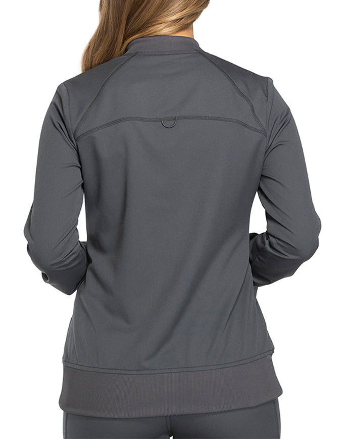 Dickies Dynamix 25.5 Inch Women's Zip Front Warm-up Jacket - Pewter