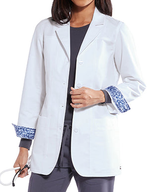 Grey's Anatomy Women's 30 Inches 4 Pocket Button Cuff Lab Coat - White