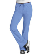 HeartSoul Women's Heart Breaker Low-Rise Drawstring Scrub Pants - Ciel Blue