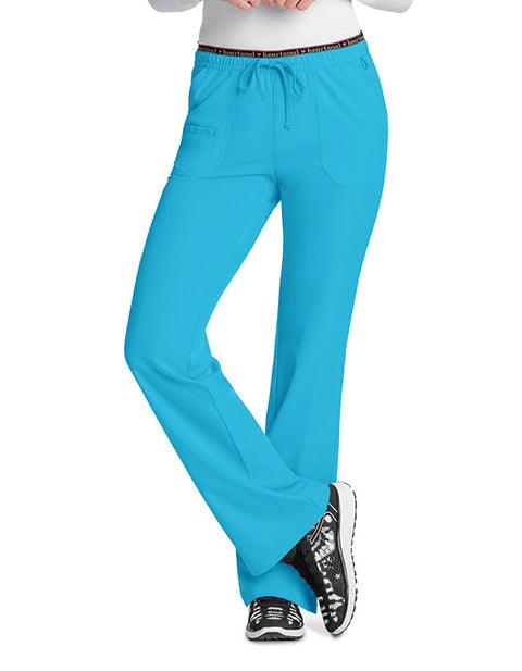 HeartSoul Women's Heart Breaker Low-Rise Drawstring Scrub Pants - Turquoise