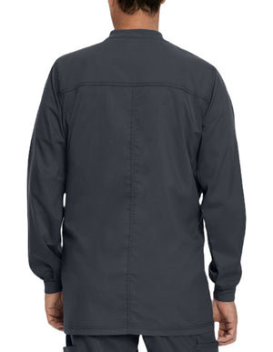 Landau Proflex Men's Knit Collar Snap Front Solid Scrub Jacket - Graphite