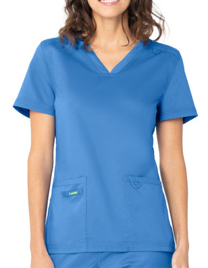 Landau ProFlex Women's V-Neck Scrub Top - Ceil Blue