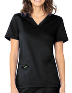 Landau ProFlex Women's V-Neck Scrub Top - Black