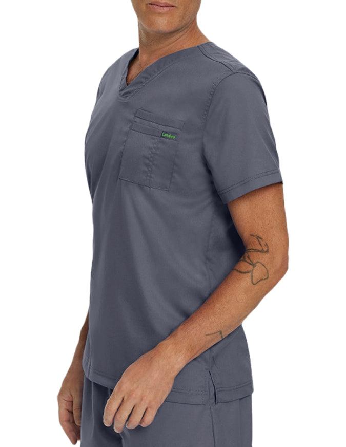 Landau Proflex Men's V-Neck Top - Steel Grey