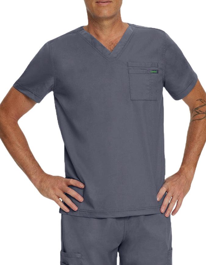 Landau Proflex Men's V-Neck Top - Steel Grey