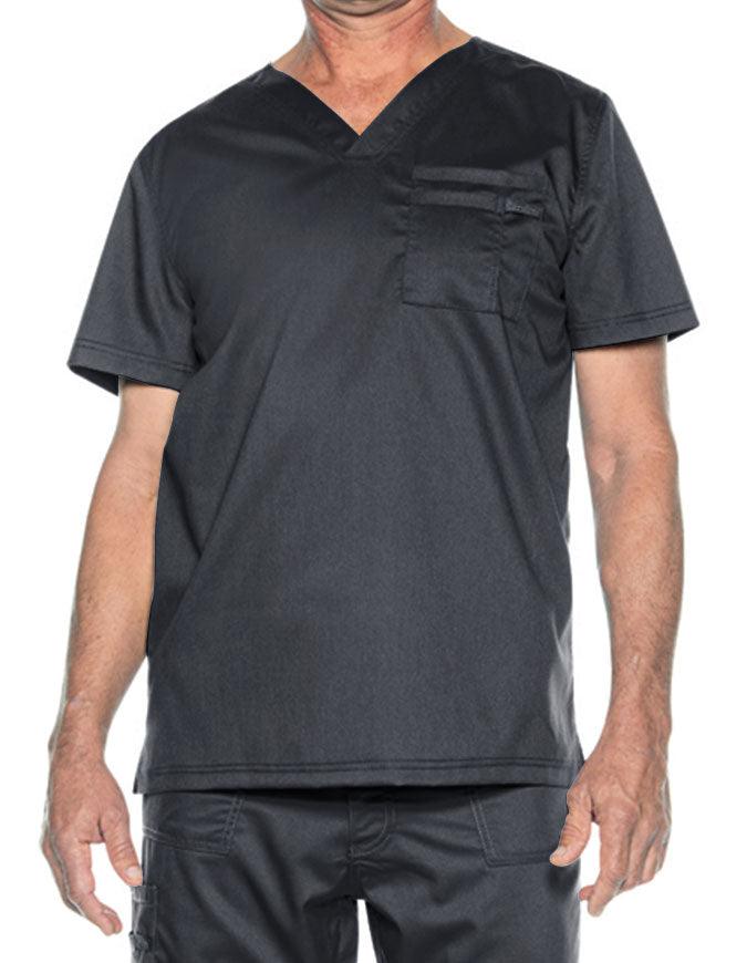 Landau Proflex Men's V-Neck Top - Steel Grey