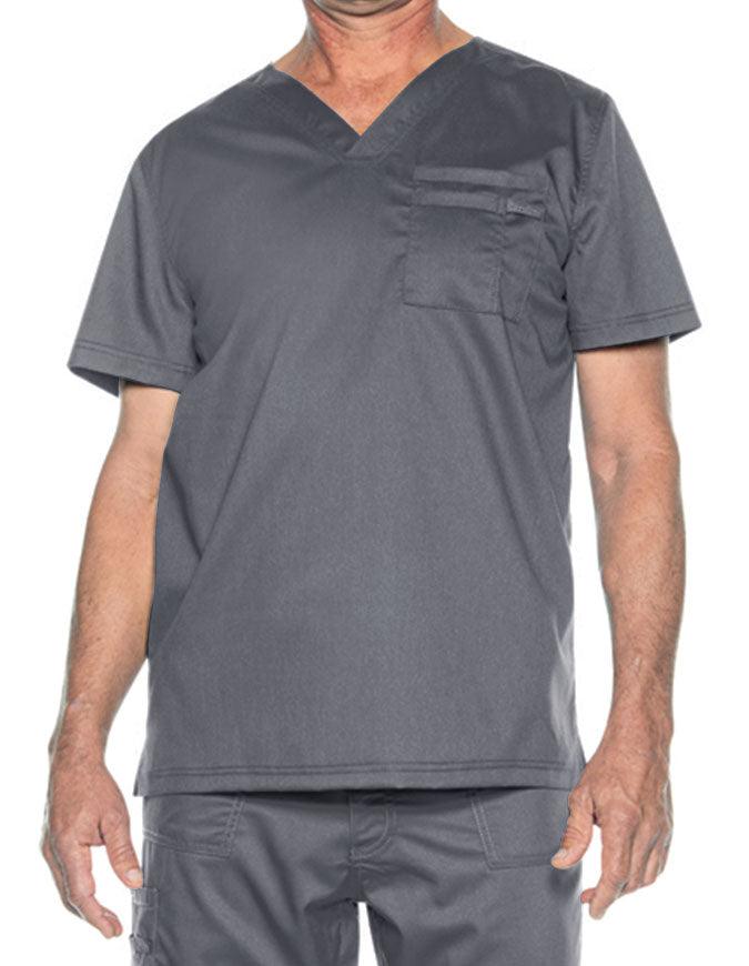 Landau Proflex Men's V-Neck Top - Steel Grey