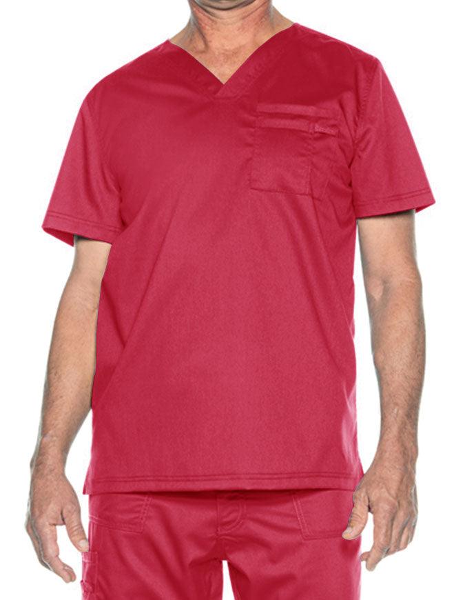 Landau Proflex Men's V-Neck Top - True Red