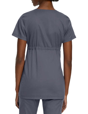 Landau Proflex Women's Maternity V-Neck Tunic Solid Scrub Top - Steel Grey