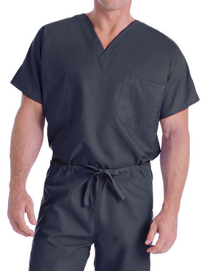 Landau 27.5 Inch Unisex Reversible V-Neck Scrub Top - Graphite