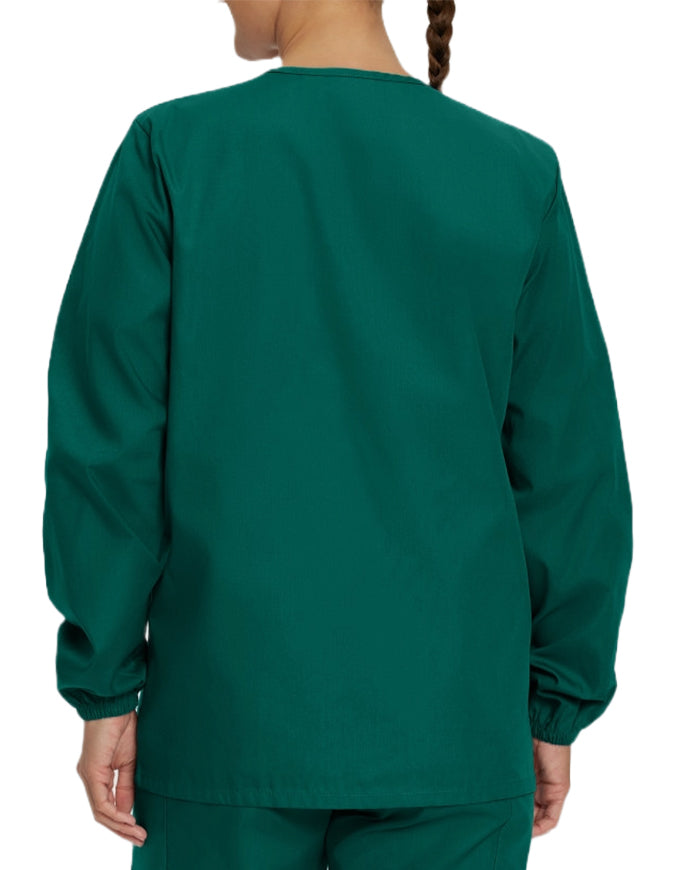 Landau Scrubzone 28 Inch Women Snap Front Warm Up Jacket - Hunter Green