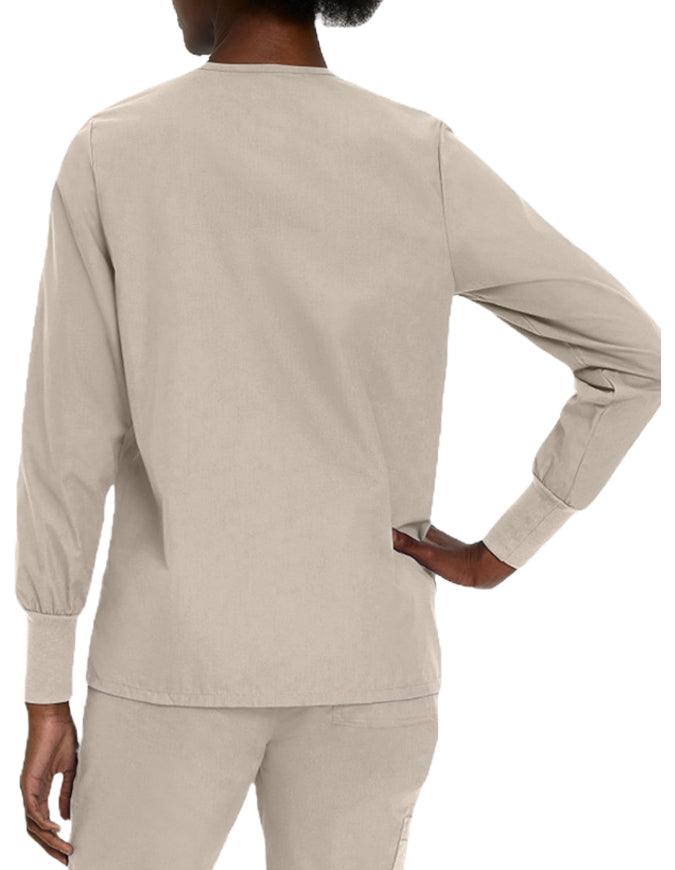 Landau 29 Inch Women's Snap Front Nursing Scrub Jacket - Sandstone