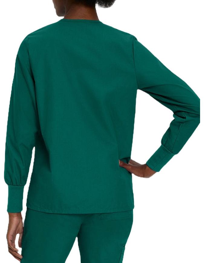 Landau 29 Inch Women's Snap Front Nursing Scrub Jacket - Hunter Green