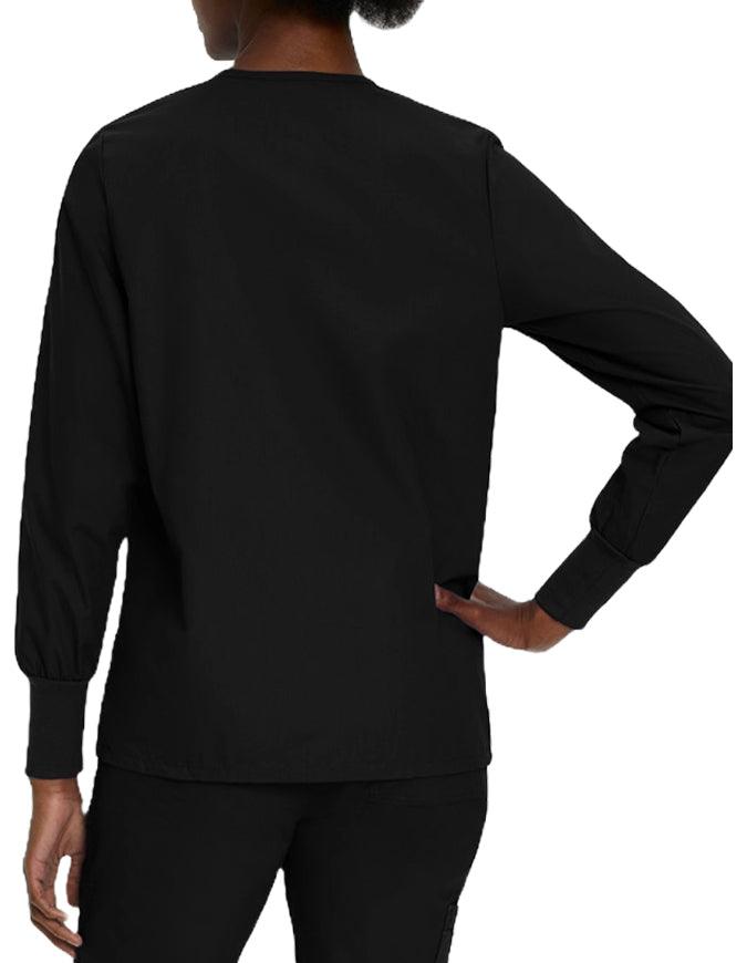 Landau 29 Inch Women's Snap Front Nursing Scrub Jacket - Black