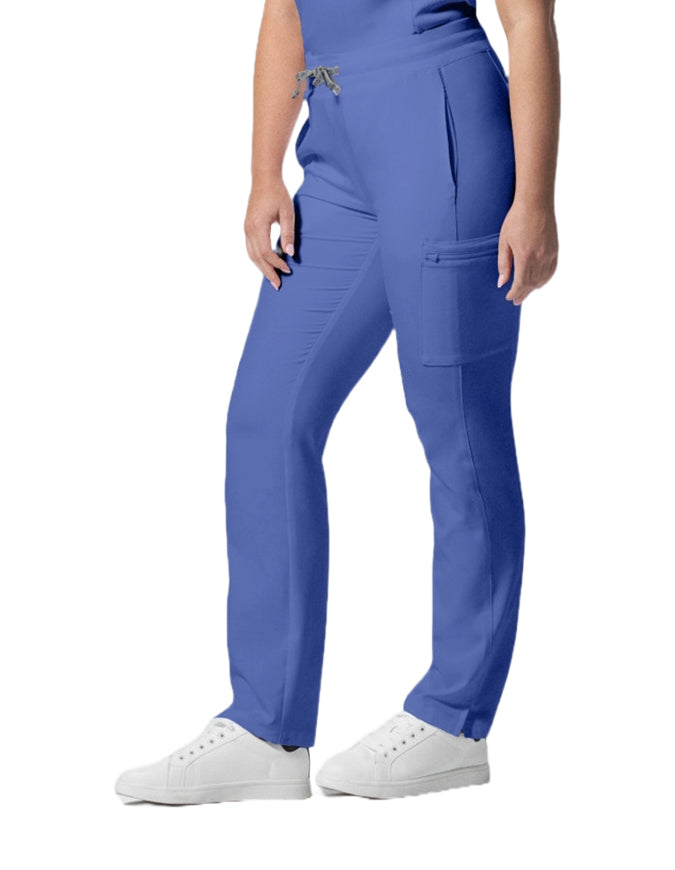 Landau Forward Women's Straight Leg Cargo Tall Scrub Pan - Ciel Blue