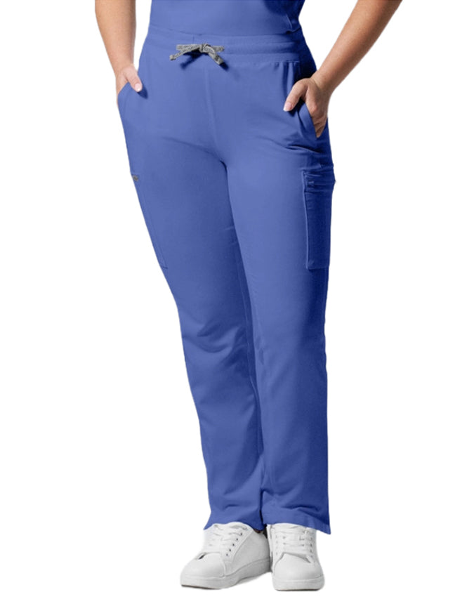 Landau Forward Women's Straight Leg Cargo Tall Scrub Pan - Ciel Blue