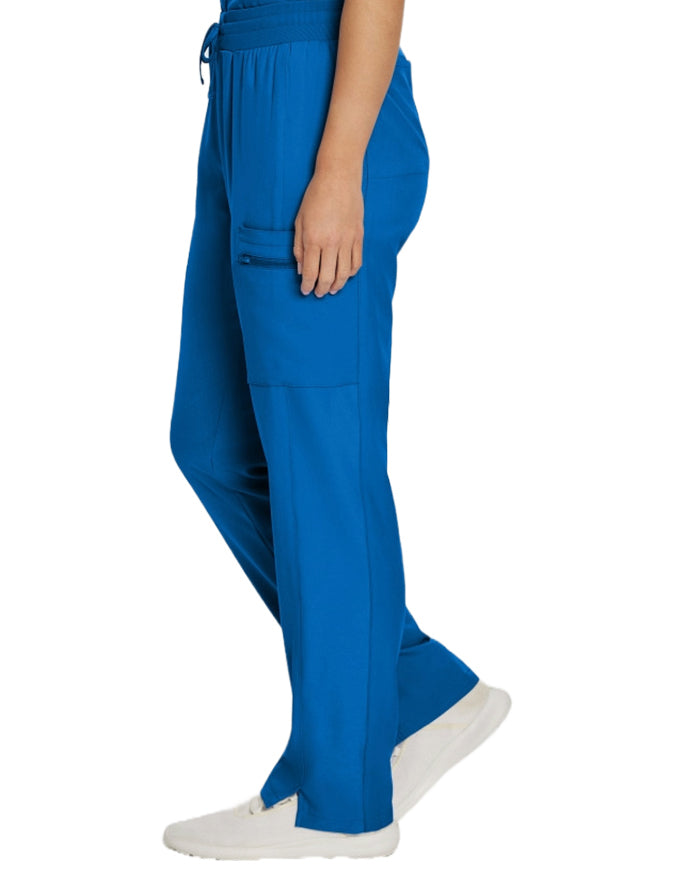 Landau Forward Women's Straight Leg Cargo Tall Scrub Pan - Royal Blue