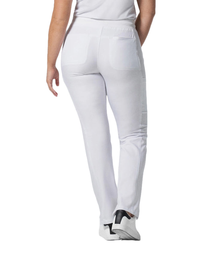 Landau Forward Women's Straight Leg Cargo Tall Scrub Pan - White