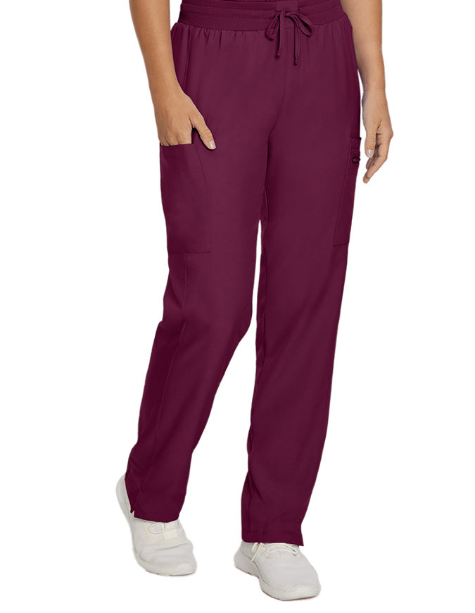 Landau Forward Women's Straight Leg Cargo Tall Scrub Pan - Wine