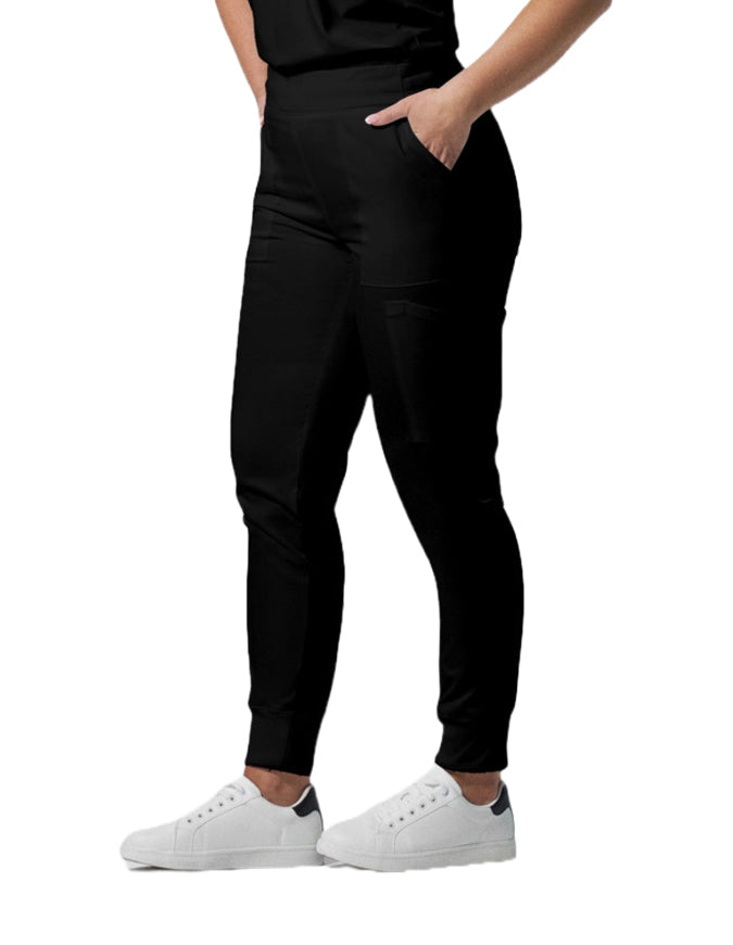 Landau ProFlex Women's Cargo Jogger Scrub Petite Pant - Black