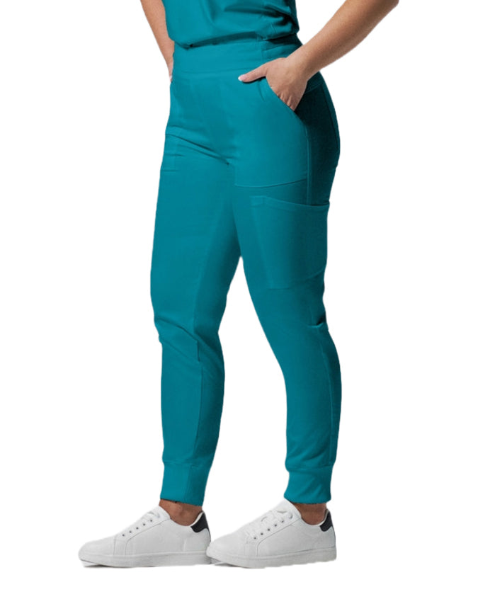 Landau ProFlex Women's Cargo Jogger Scrub Petite Pant - Teal