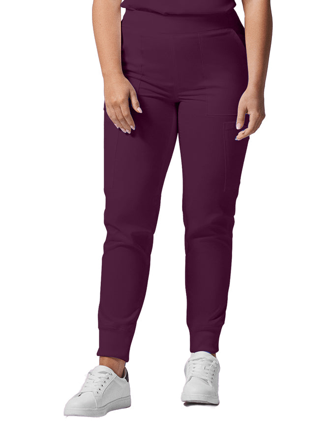 Landau ProFlex Women's Cargo Jogger Scrub Petite Pant - Wine