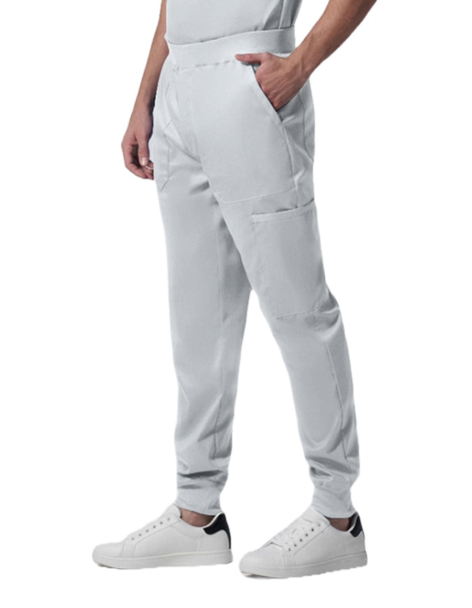 Landau ProFlex Men's Zip Fly Cargo Jogger Scrub Pant - White