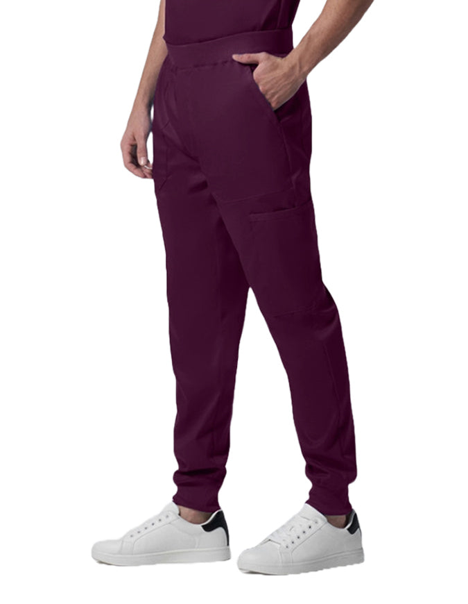 Landau ProFlex Men's Zip Fly Cargo Jogger Scrub Pant - Wine