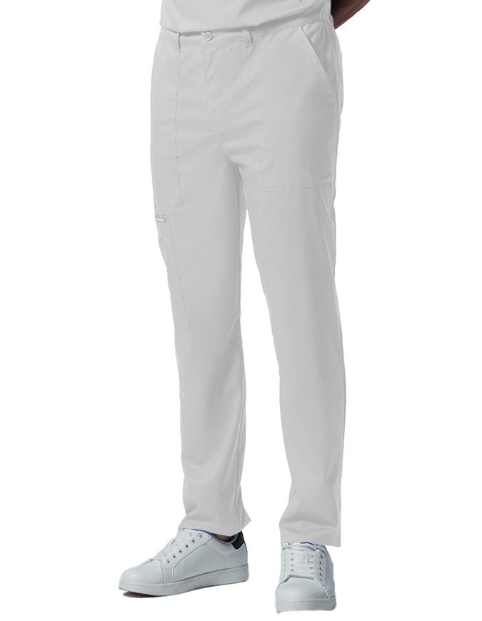 Landau ProFlex Men's Zip Fly Cargo Jogger Scrub Pant - White