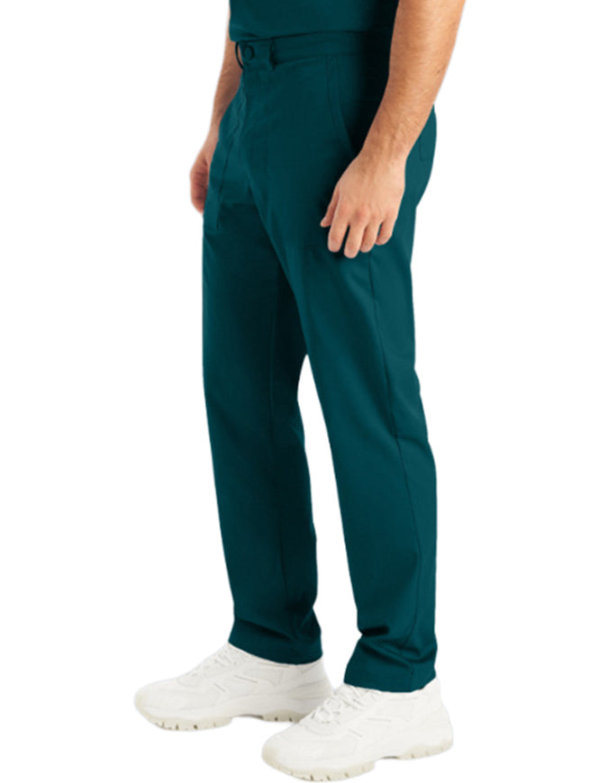 Landau Proflex Men's Straight-Leg Cargo Scrub Pant - Caribbean Blue