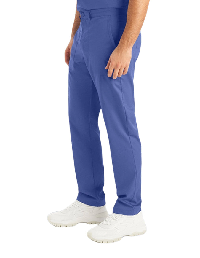 Landau Proflex Men's Straight-Leg Cargo Scrub Tall Pant Ciel Blue