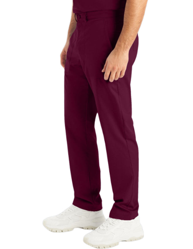 Landau Proflex Men's Straight-Leg Cargo Scrub Pant Wine 