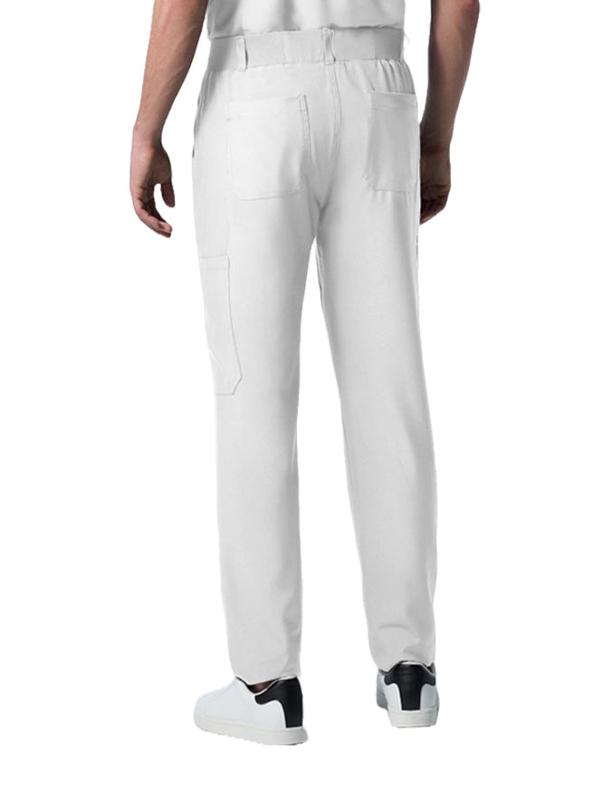 Landau Forward Men's Tapered-Leg Cargo Scrub Tall Pants - White