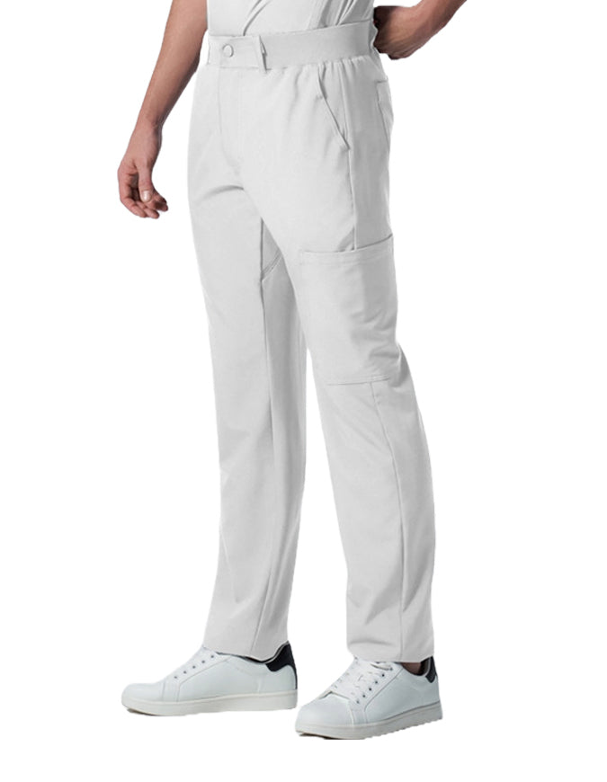 Landau Forward Men's Tapered-Leg Cargo Scrub Tall Pants - White