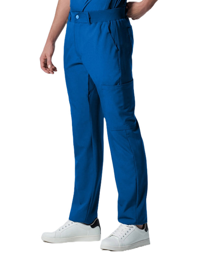 Landau Forward Men's Tapered-Leg Cargo Scrub Tall Pants - Royal Blue