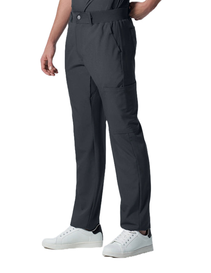 Landau Forward Men's Tapered-Leg Cargo Scrub Tall Pants - Pewter