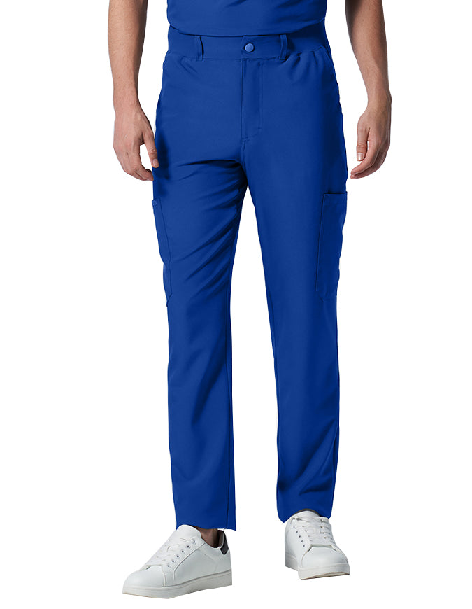 Landau Forward Men's Tapered-Leg Cargo Scrub Tall Pants - Galaxy Blue