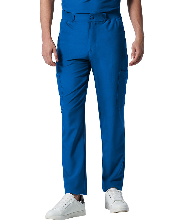 Landau Forward Men's Tapered-Leg Cargo Scrub Tall Pants - Royal Blue