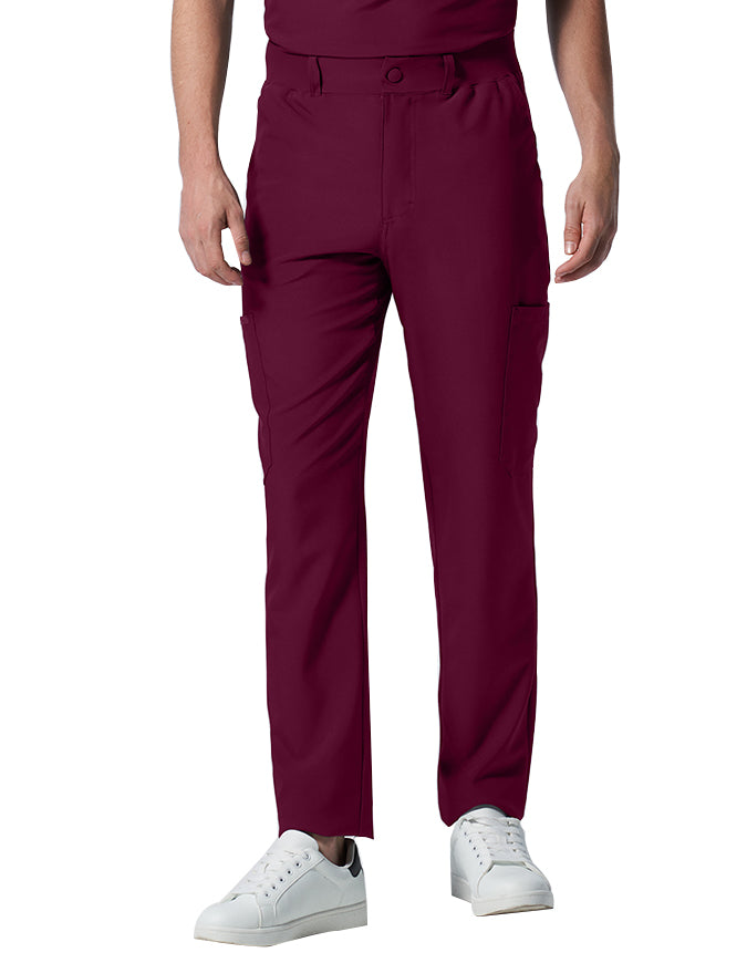 Landau Proflex Men's Straight-Leg Cargo Scrub Tall Pant Wine